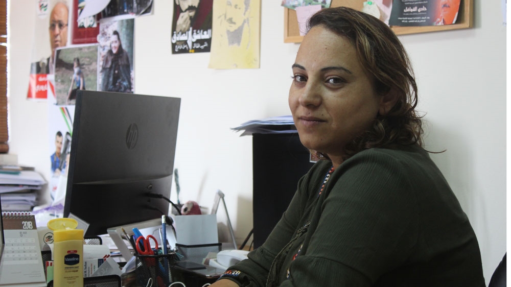 Salwa Hammad is part of a campaign documenting missing Palestinians since the beginning of the Israeli occupation [Shatha Hammad/Al Jazeera]