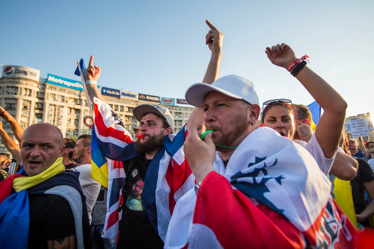 Protesters angered by the political and economical context yelled against the Government''s actions. [Alexandra Radu/Al Jazeera]
