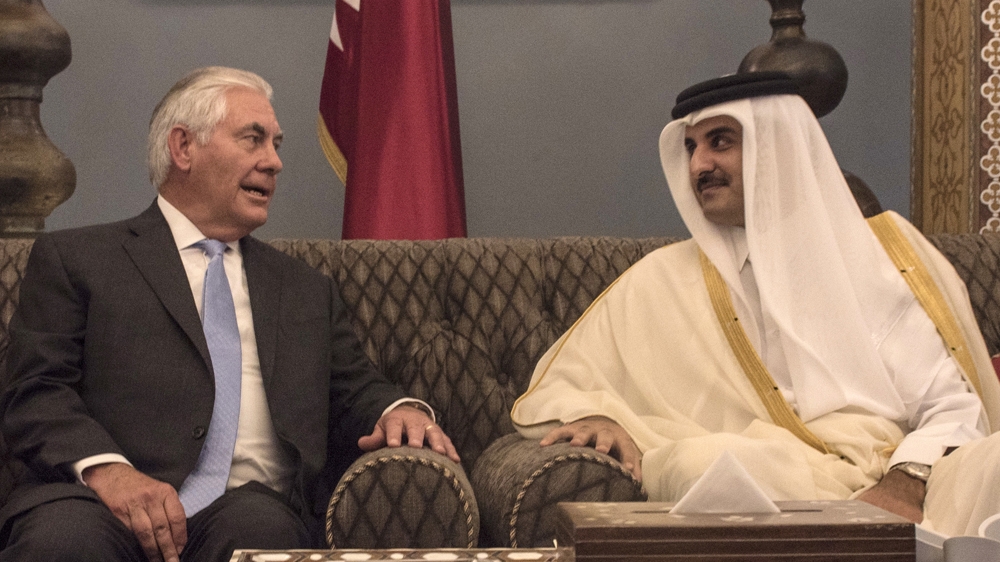 The Emir of Qatar, Sheikh Tamim Bin Hamad Al Thani and Rex Tillerson