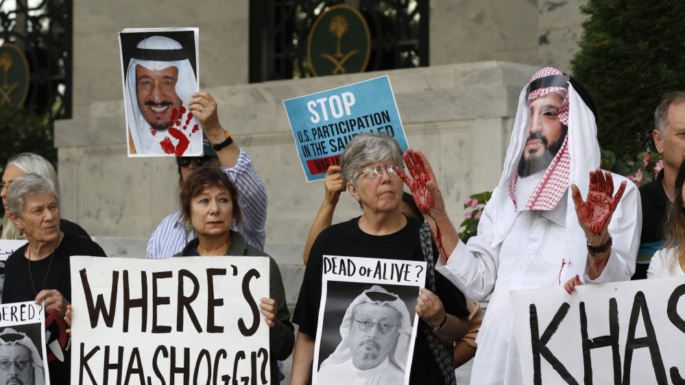 Saudi protest Washington AP