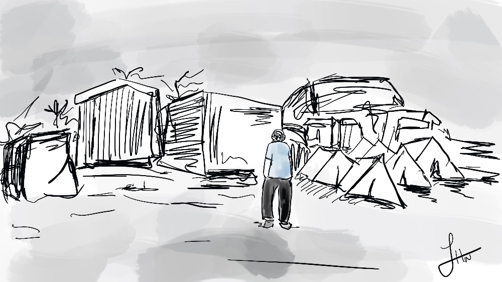 Mohamed says conditions at Moria, the refugee camp on Lesbos, are impossible [Jawahir Hassan Al-Naimi/Al Jazeera]