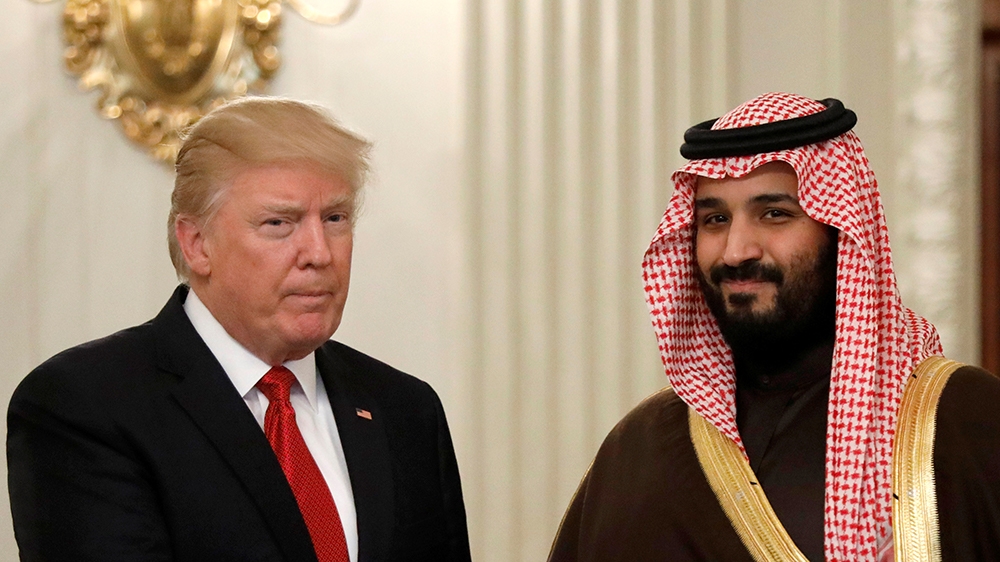 U.S. President Donald Trump and Saudi Deputy Crown Prince and Minister of Defense Mohammed bin Salman meet at the White House in Washington, U.S., March 14, 2017. REUTERS/Kevin Lamarque