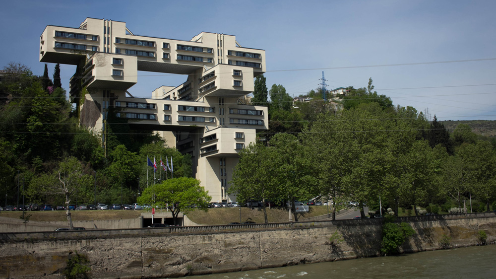 Built in 1975, this structure used to house the Ministry of Highway Construction in Tbilisi [Al Jazeera]