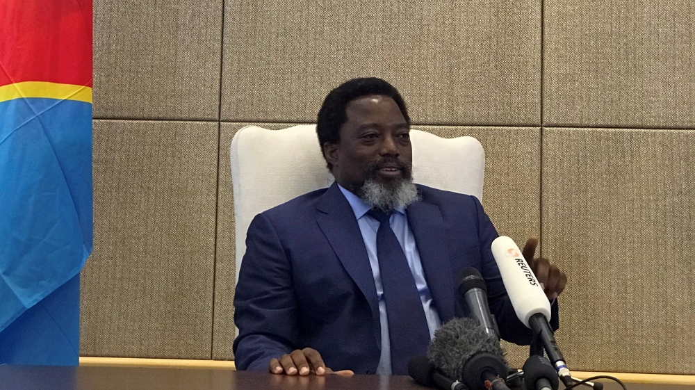 Democratic Republic of the Congo's then-President Joseph Kabila speaks.