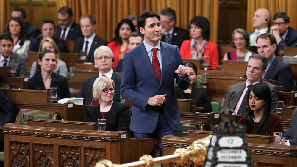 Canada''s PM Trudeau speaks ovation in the House of Commons on Parliament Hill in Ottawa