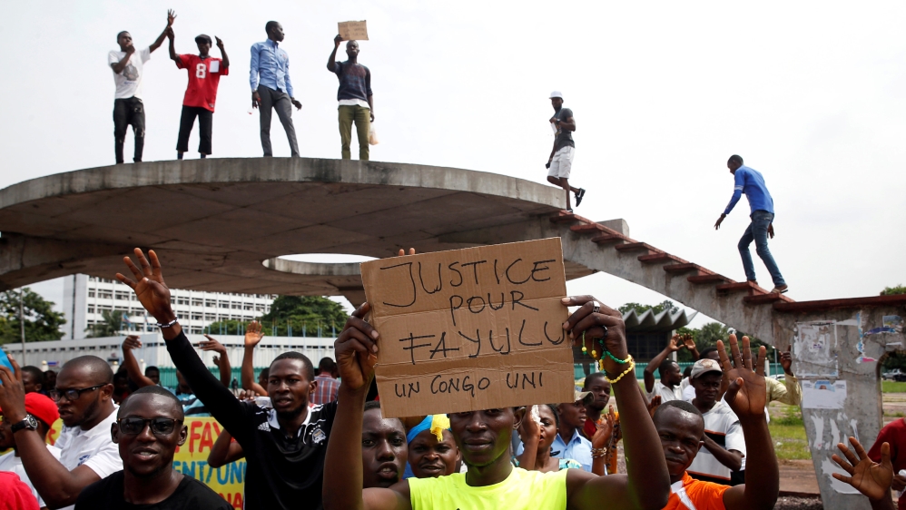 FILE PHOTO: Supporters of Martin Fayulu, runner-up in Democratic Republic of Congo''s presidential election, protest in front of the constitutional court in Kinshasa