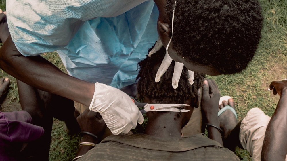 After reaching the hospital, the homeless get a haircut, a shave, the opportunity for a bath, fresh clothes, a medical check and long-lasting anti-psychotics if needed [Jasmin Bauomy/Al Jazeera]