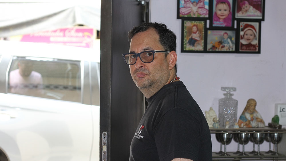 Leiderman Ortiz works in a room, named the 'bunker' [Mathew Di Salvo/Al Jazeera] [Daylife]