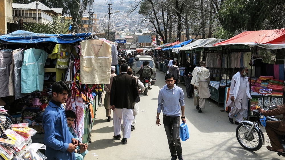 A view of the busy Sarban bazaar in Abbottabad, where Afzal Kohistani was shot dead  [Asad Hashim/  Al Jazeera]