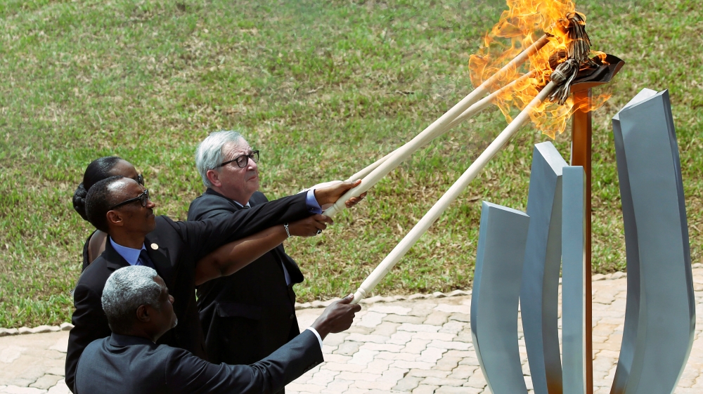 Rwanda's remembrance flame will burn for 100 days, the time it took in 1994 for 800,000 Rwandans to be massacred [Baz Ratner/Reuters]