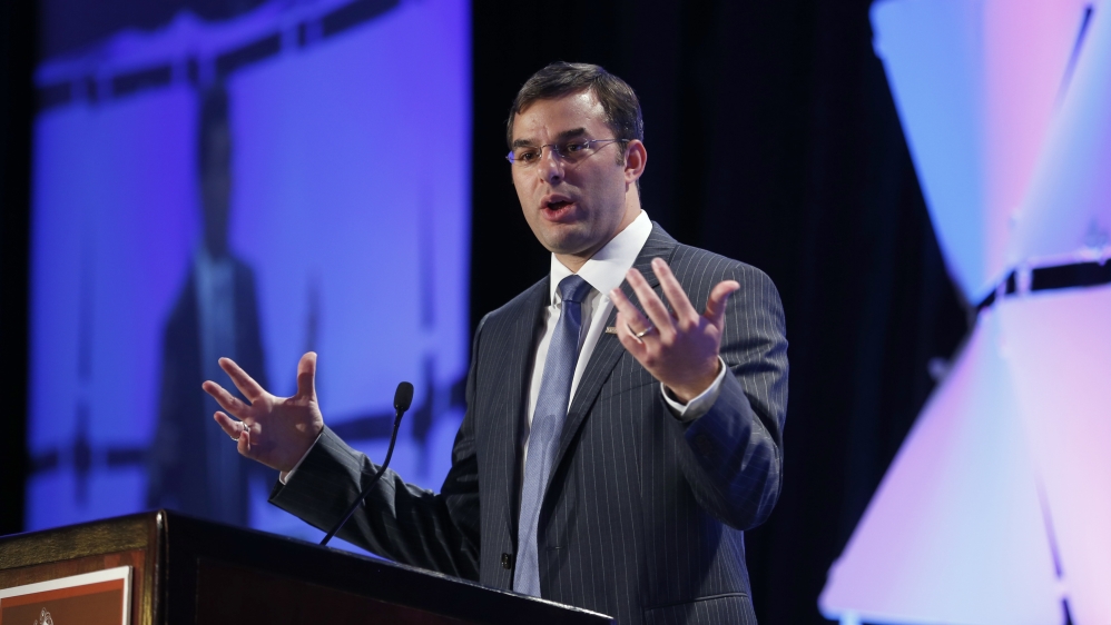 Justin Amash speaks at the LPAC conference in Chantilly, Virginia