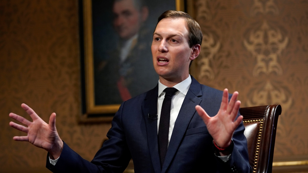 Jared Kushner speaks during an interview with Reuters