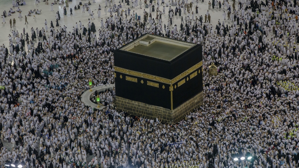 Muslim pilgrims perform the tawaf-e-ifadha circling of the Kaaba, during the annual Haj pilgrimage on the first day of Eid al-Adha in Mecca, Saudi Arabia, Tuesday, Aug. 21, 2018