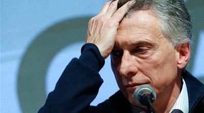 Argentinian President Mauricio Macri of the Juntos por el Cambio party, concedes defeat in the primary elections during an event in Buenos Aires, Argentina, 11 August 2019. EPA-EFE/JUAN IGNACIO RONCO