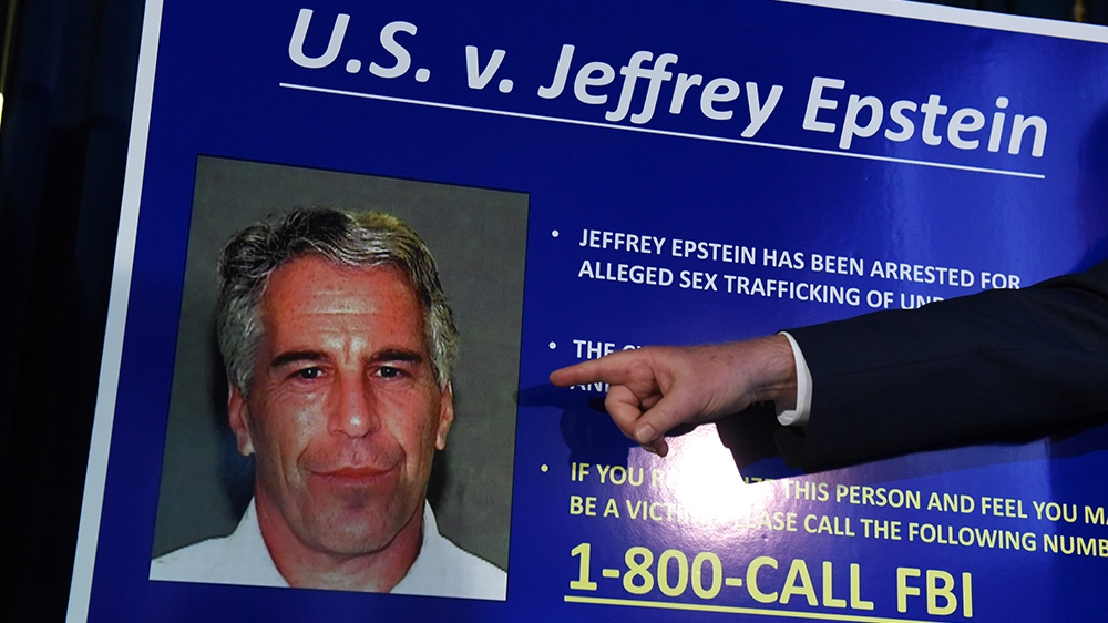 FILES) In this file photo taken on July 8, 2019, US Attorney for the Southern District of New York Geoffrey Berman announces charges against Jeffrey Epstein in New York City. - The wealthy US financie