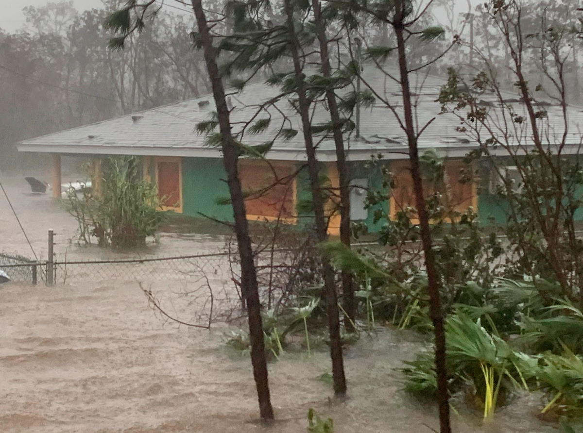 Rain brought on by Hurricane Dorian continues to pour in Freeport, Bahamas, Tuesday, Sept. 3, 2019. Practically parking over the Bahamas for a day and a half, Dorian pounded away at the islands Tuesda