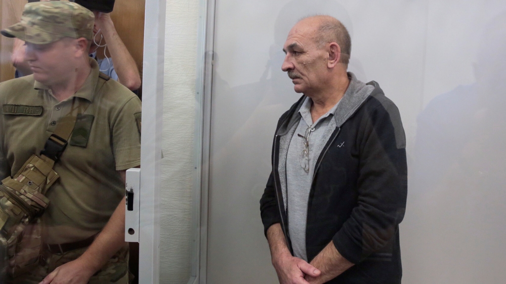 Volodymyr Tsemakh suspected of involvement in the downing of Malaysia Airlines flight MH17 attends a court hearing in Kiev