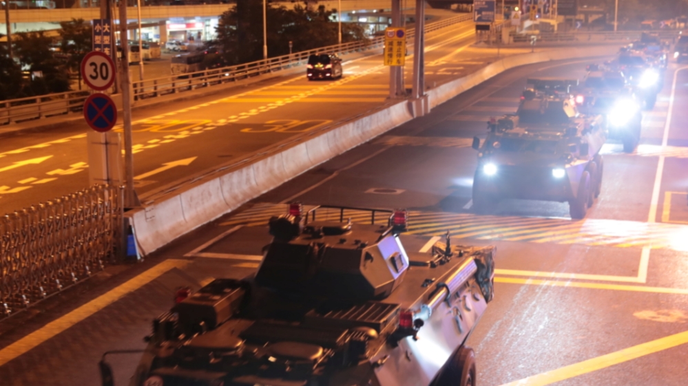 China troops in Hong Kong