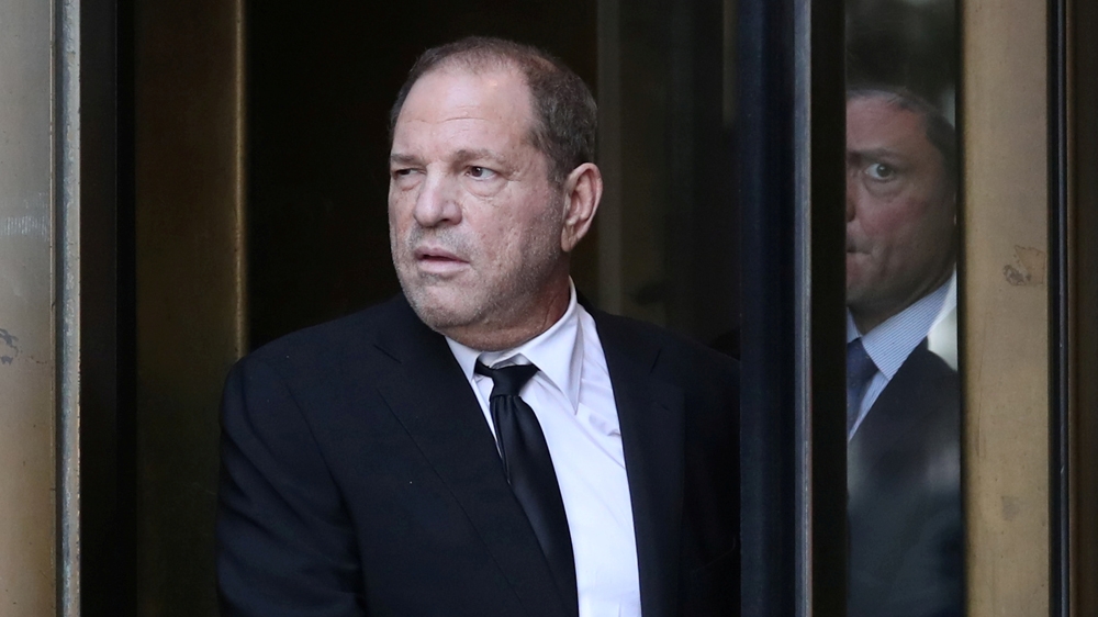 Film producer Harvey Weinstein leaves New York Supreme Court after his arraignment in