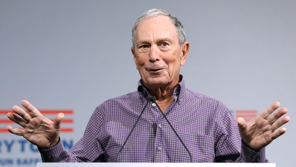 Former New York City Mayor Michael R. Bloomberg speaks during the Presidential Gun Sense Forum in Des Moines