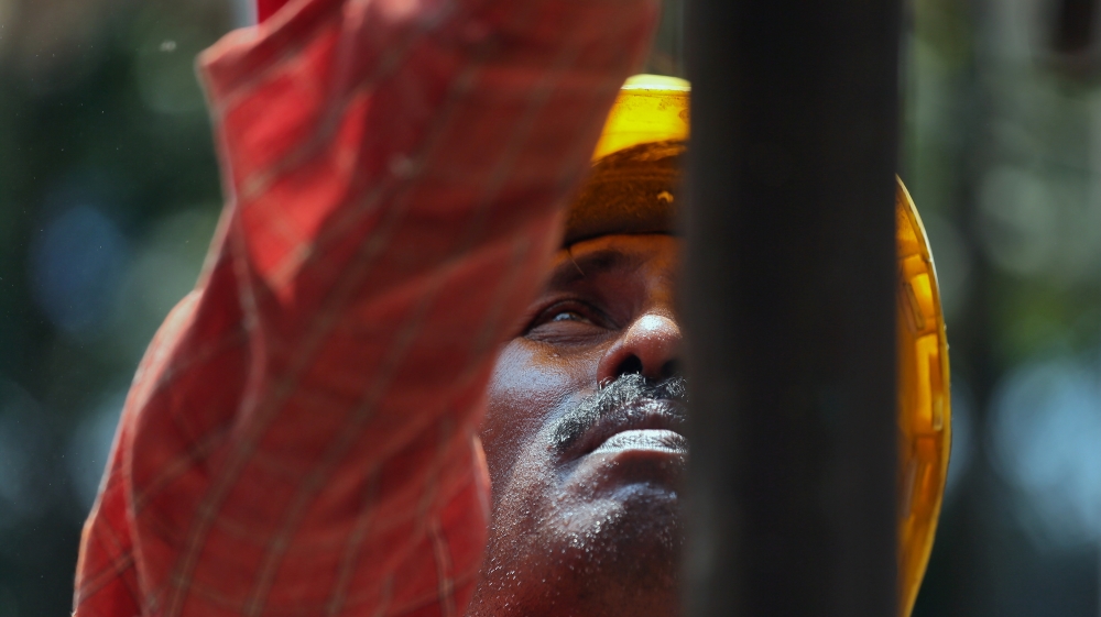 India labourer on construction site