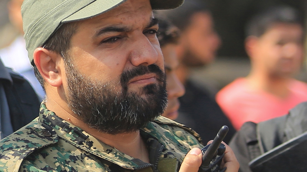 (FILE) In this file photo taken on September 27, 2018 Palestinian Islamic Jihad leader Baha Abu Al-Ata attends a rally in Gaza city. - Israel''s military killed a commander for Palestinian militant gro