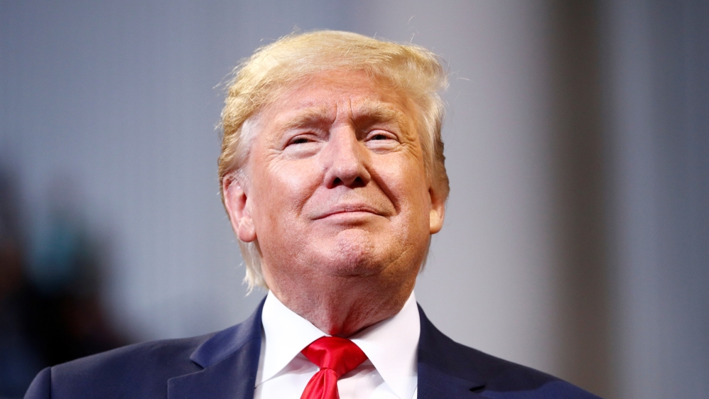 U.S. President Donald Trump delivers remarks during a campaign rally in Bossier City, LA, U.S., November 14, 2019
