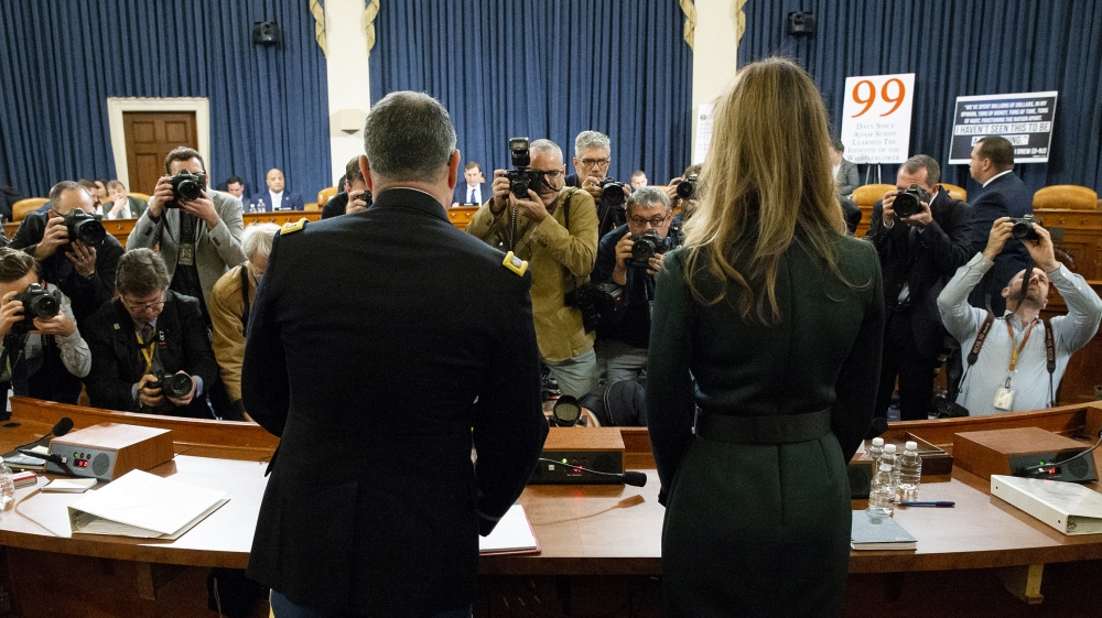 Special Advisor for Europe and Russia in the office of US Vice President Mike Pence, Jennifer Williams (R); and Director for European Affairs of the National Security Council, US Army Lieutenant Colon