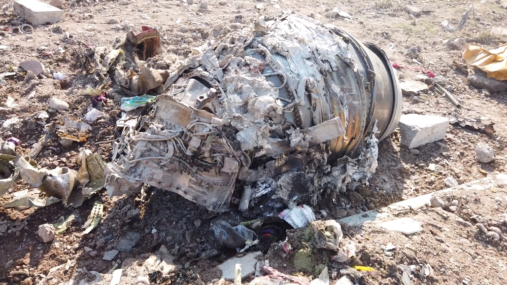 General view of the debris of the Ukraine International Airlines, flight PS752, Boeing 737-800 plane that crashed after take-off from Iran''s Imam Khomeini airport, on the outskirts of Tehran