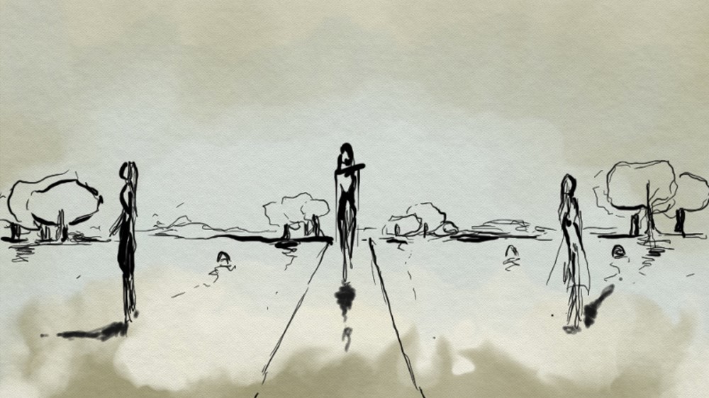 Illustrations for Beach Widows by Karie Fugett [Illustration by Jawahir Al-Naimi/Al Jazeera]