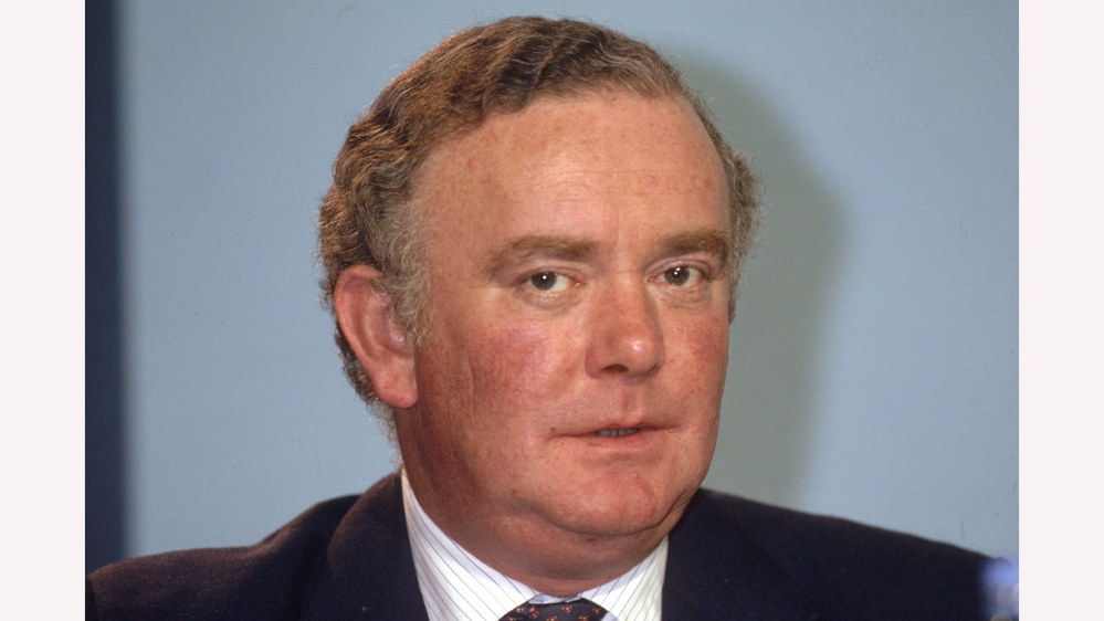 October 1987: British minister of state Peter Morrison at the Conservative Party Conference. (Photo by Hulton Archive/Getty Images)