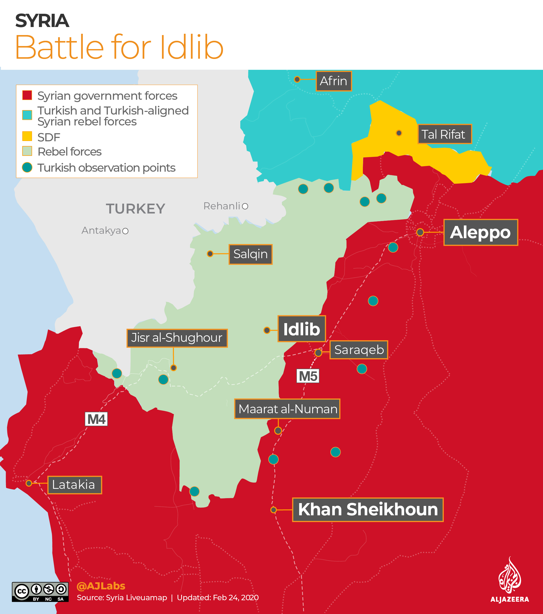 INTERACTIVE: Syria control map  - IDLIB Feb 24, 2020