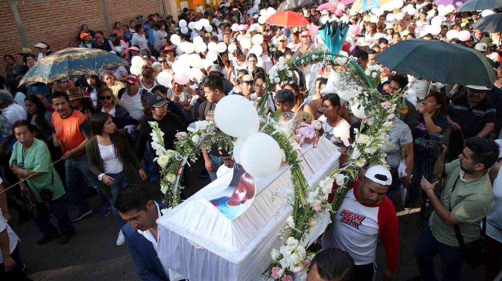 Funeral of seven-year-old Fatima Cecilia Aldrighett in Mexico City