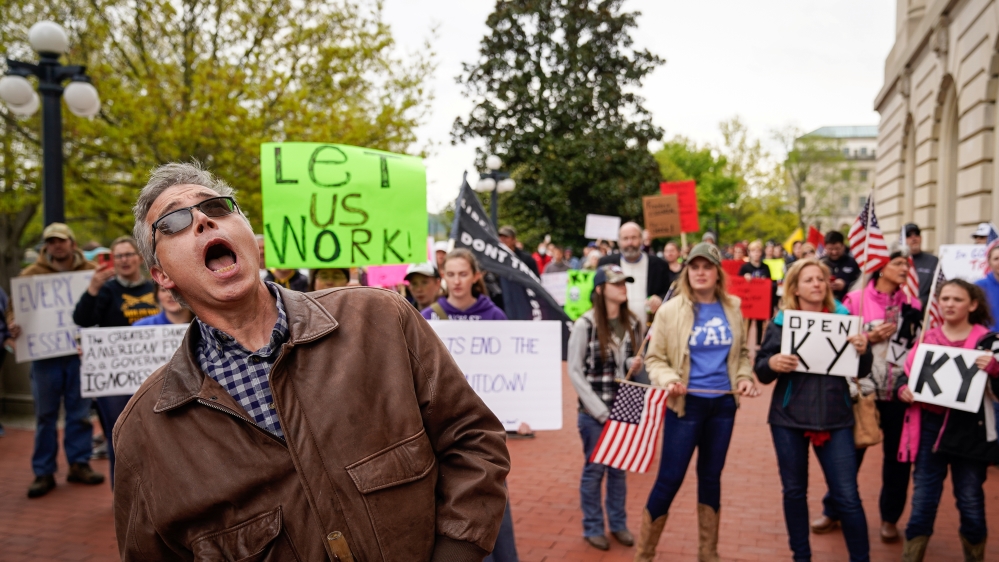 Protesters rally in Kentucky against COVID-19 restrictions