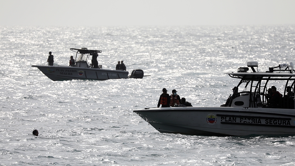 Venezuelan security forces boats are seen, after Venezuela's government announced a failed