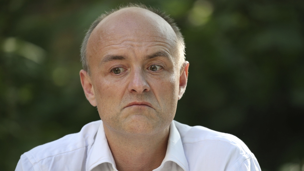 Dominic Cummings, senior aide to Prime Minister Boris Johnson, makes a statement inside 10 Downing Street, London, Monday May 25, 2020, over allegations he breached coronavirus lockdown restrictions.