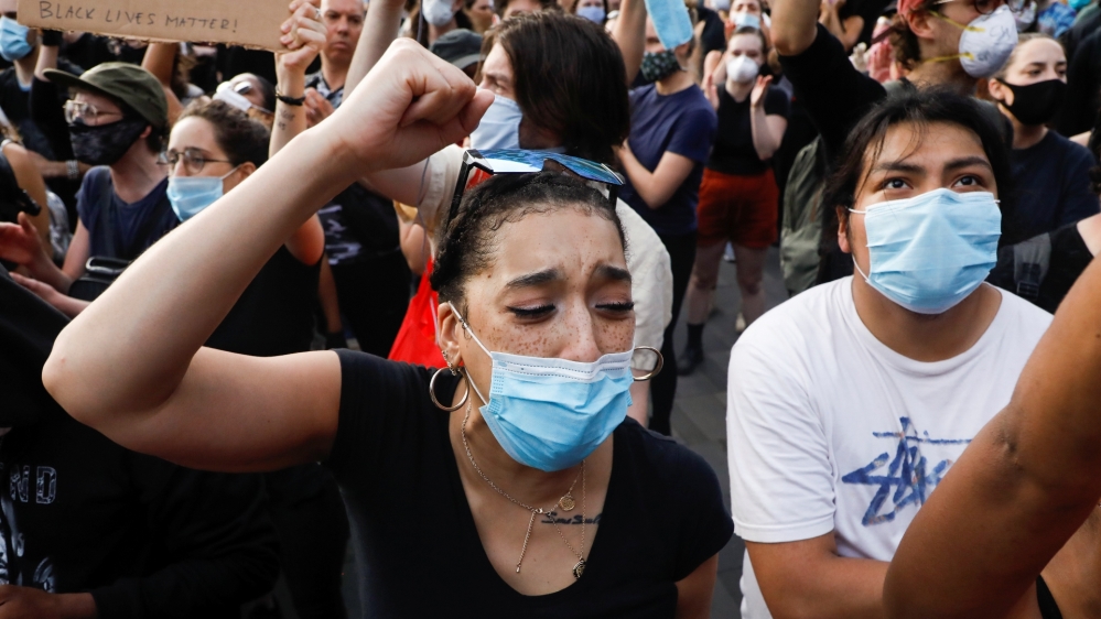 Protest against the death of African-American man George Floyd, in New York