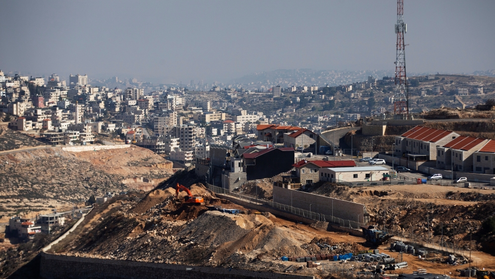 A general view picture shows a construction site in the Israeli settlement of Efrat in the Gush Etzion settlement block in the Israeli-occupied West Bank