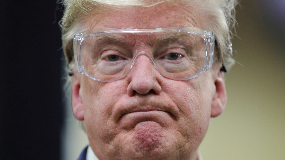 U.S. President Donald Trump tours face mask production facility in Phoenix, Arizona