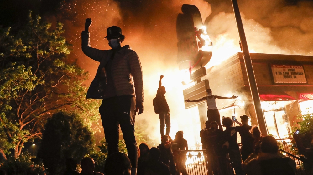 Protestors demonstrate outside