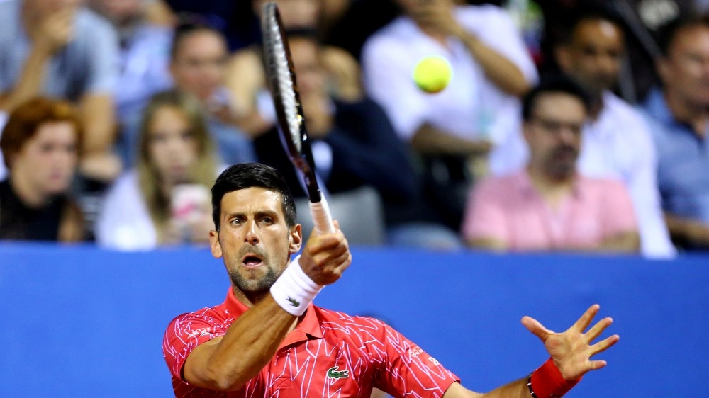 Novak Djokovic in action
