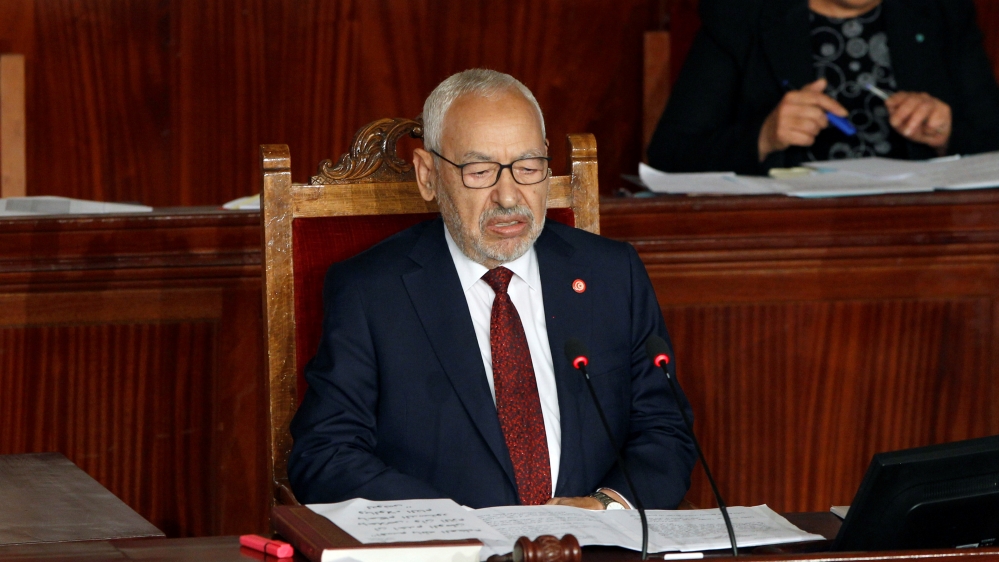 Rached Ghannouchi, leader of Tunisia''s moderate Islamist Ennahda party, attends the parliament''s opening with a session to elect a speaker, in Tunis