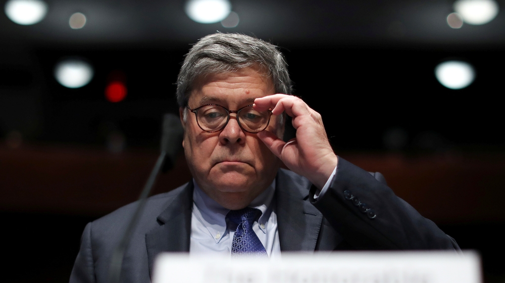 U.S. Attorney General William Barr testifies before the House Judiciary Committee in the Congressional Auditorium at the U.S. Capitol Visitors Center, in Washington, U.S., July 28, 2020. Chip Somodevi