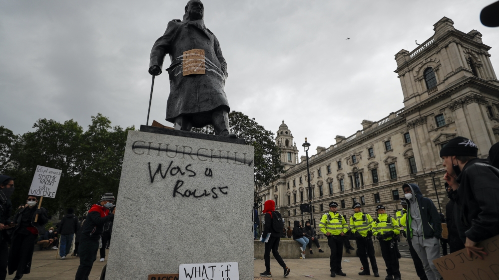 Churchill statue AP photo