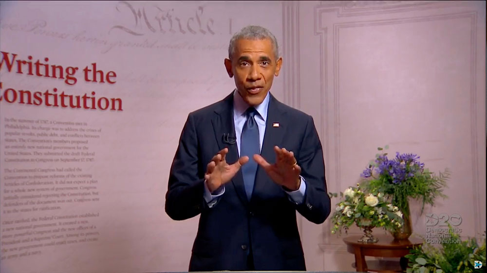 Barack Obama speaks to Dem convention
