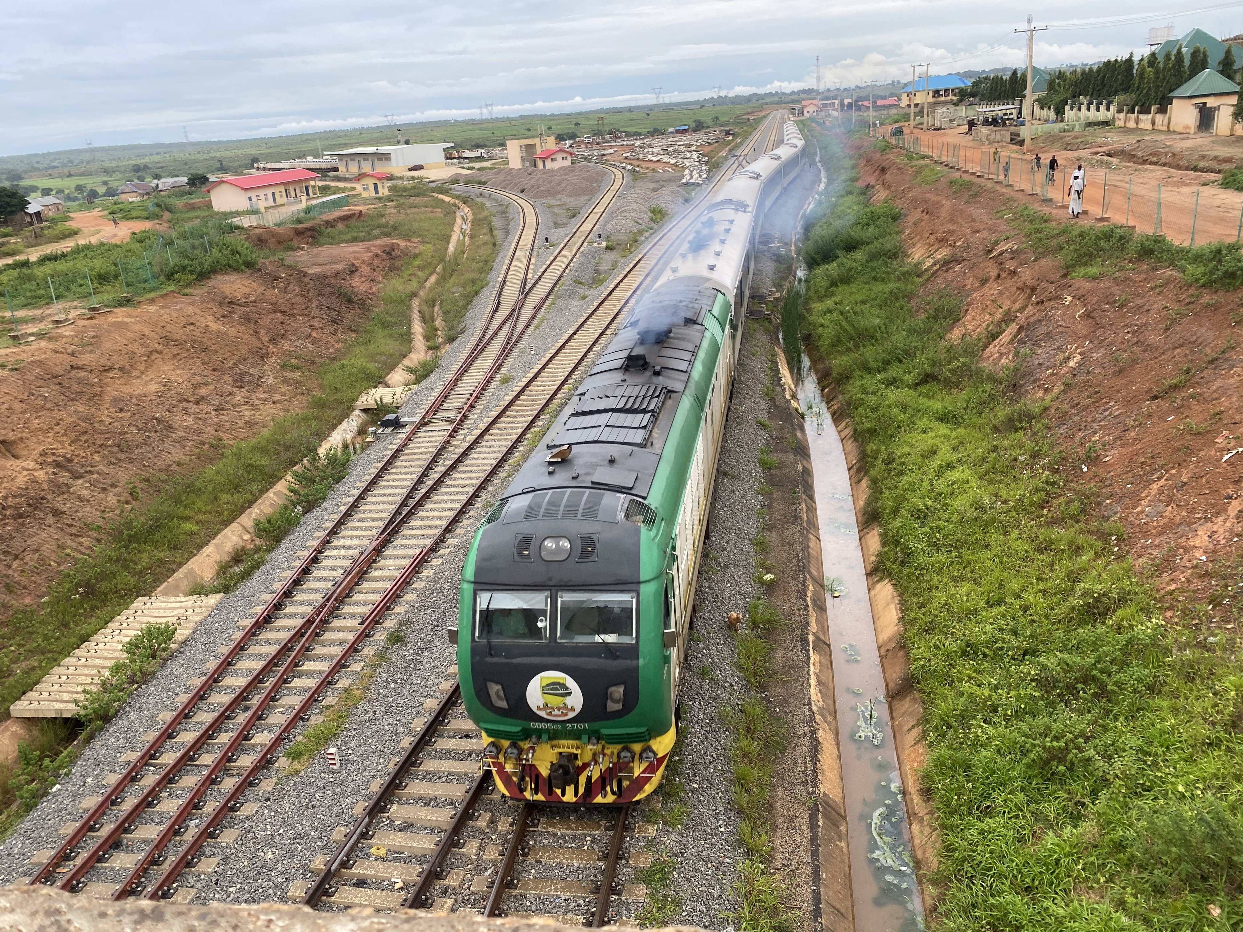 A train departs from Rigasa station in Kaduna, Nigeria