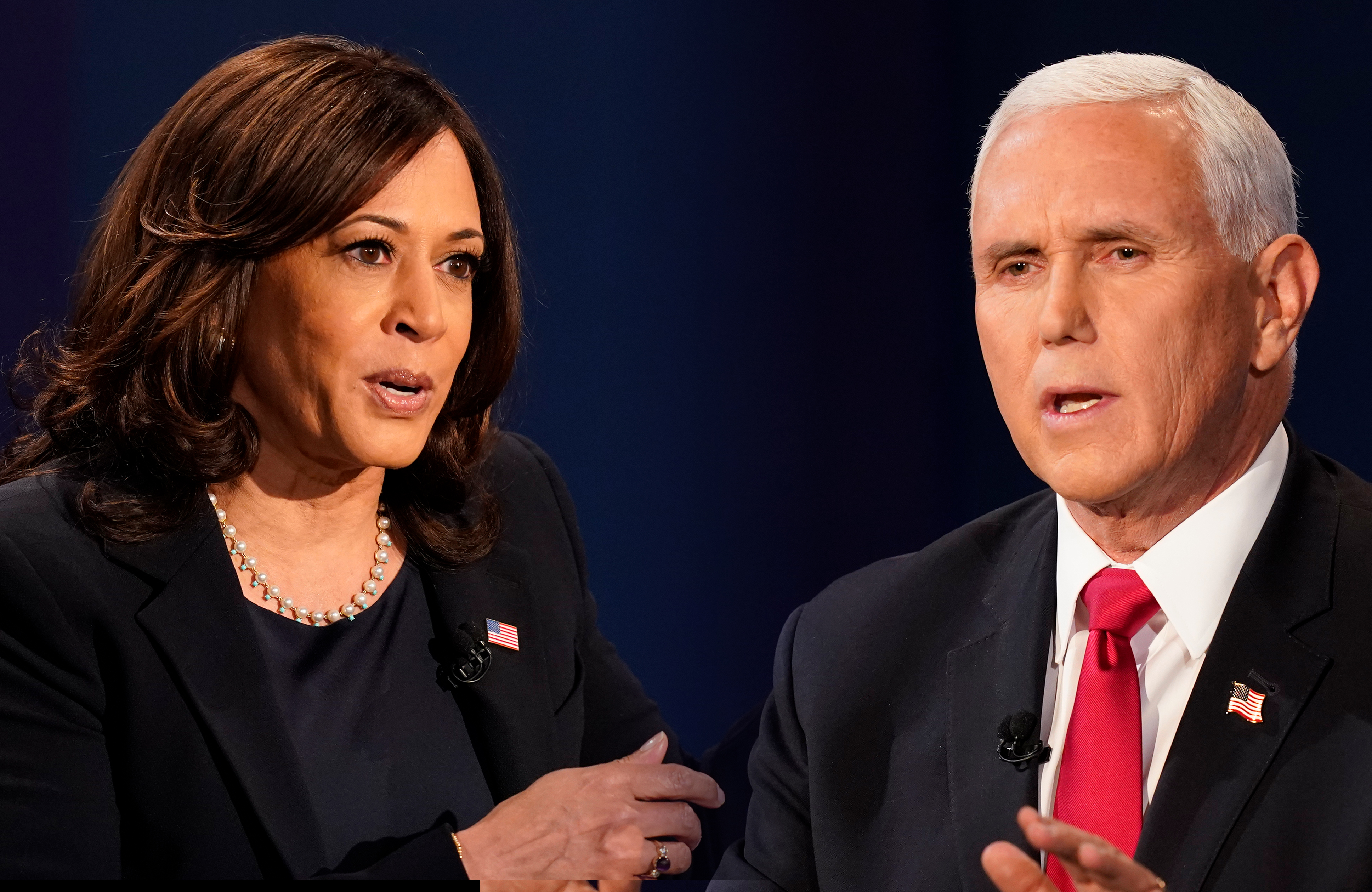 The two candidates are vying for the job that puts them 'a heartbeat away from the presidency' [AP Photo]