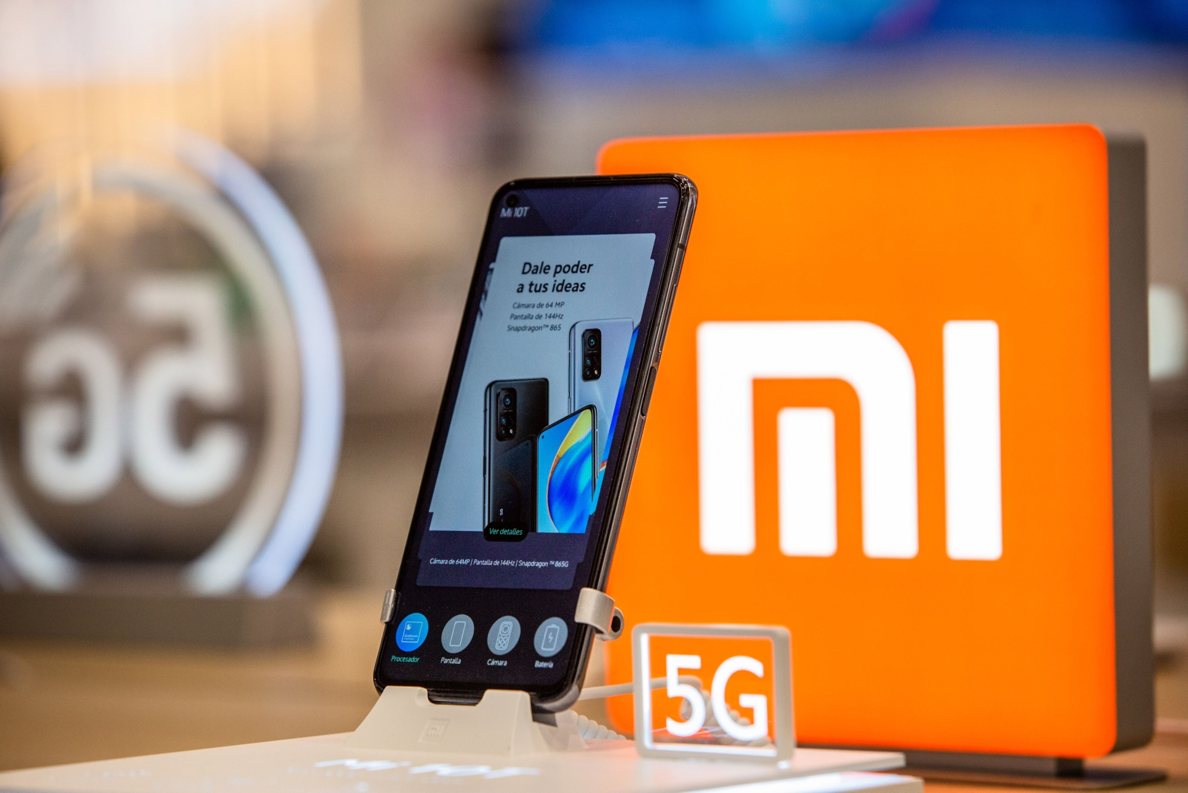 Xiaomi smartphone on display.