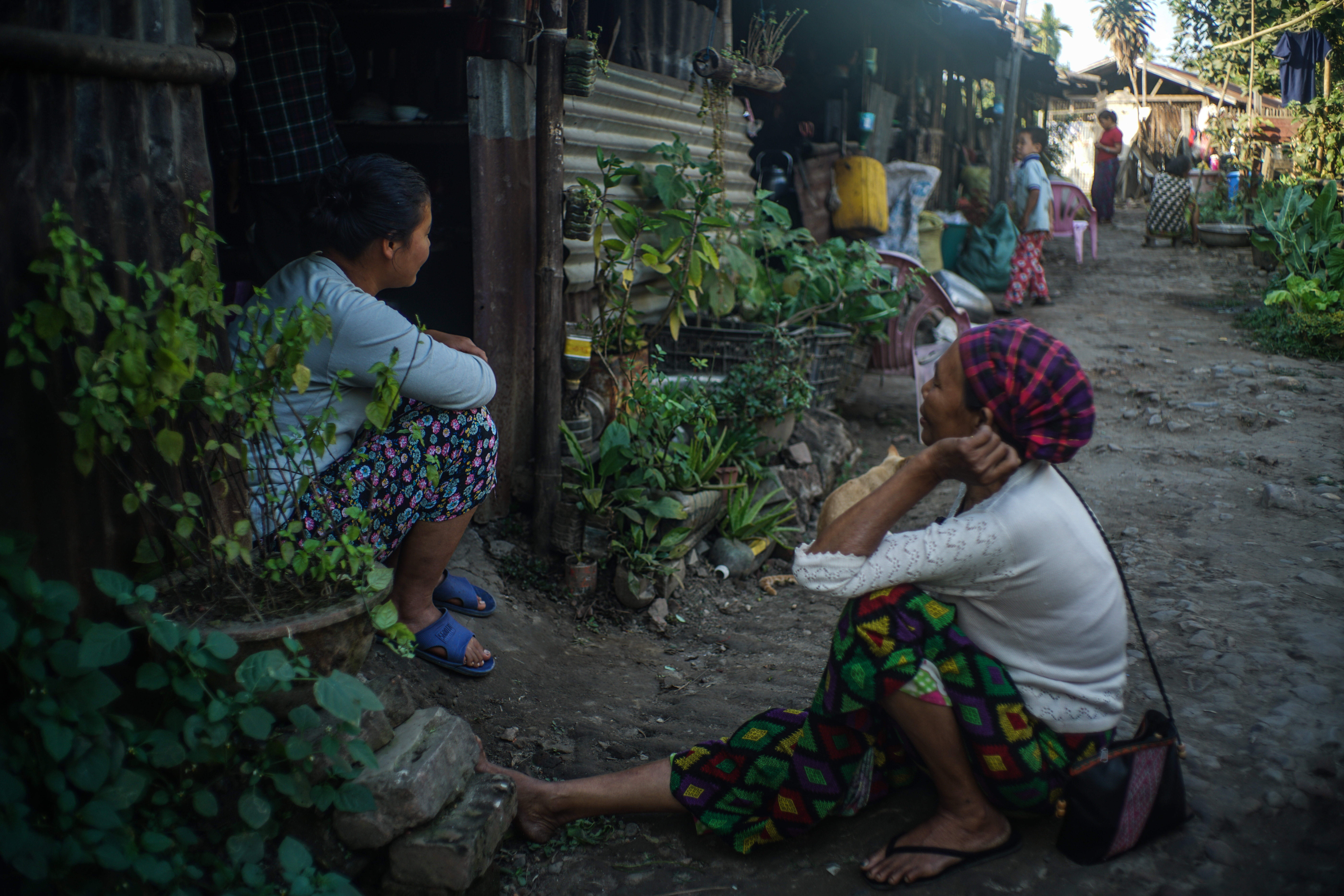 Many of the displaced from Myanmar's ethnic minorities were forced from their homes years ago. These Kachin women have been living in a camp for 10 years [Al Jazeera Staff]