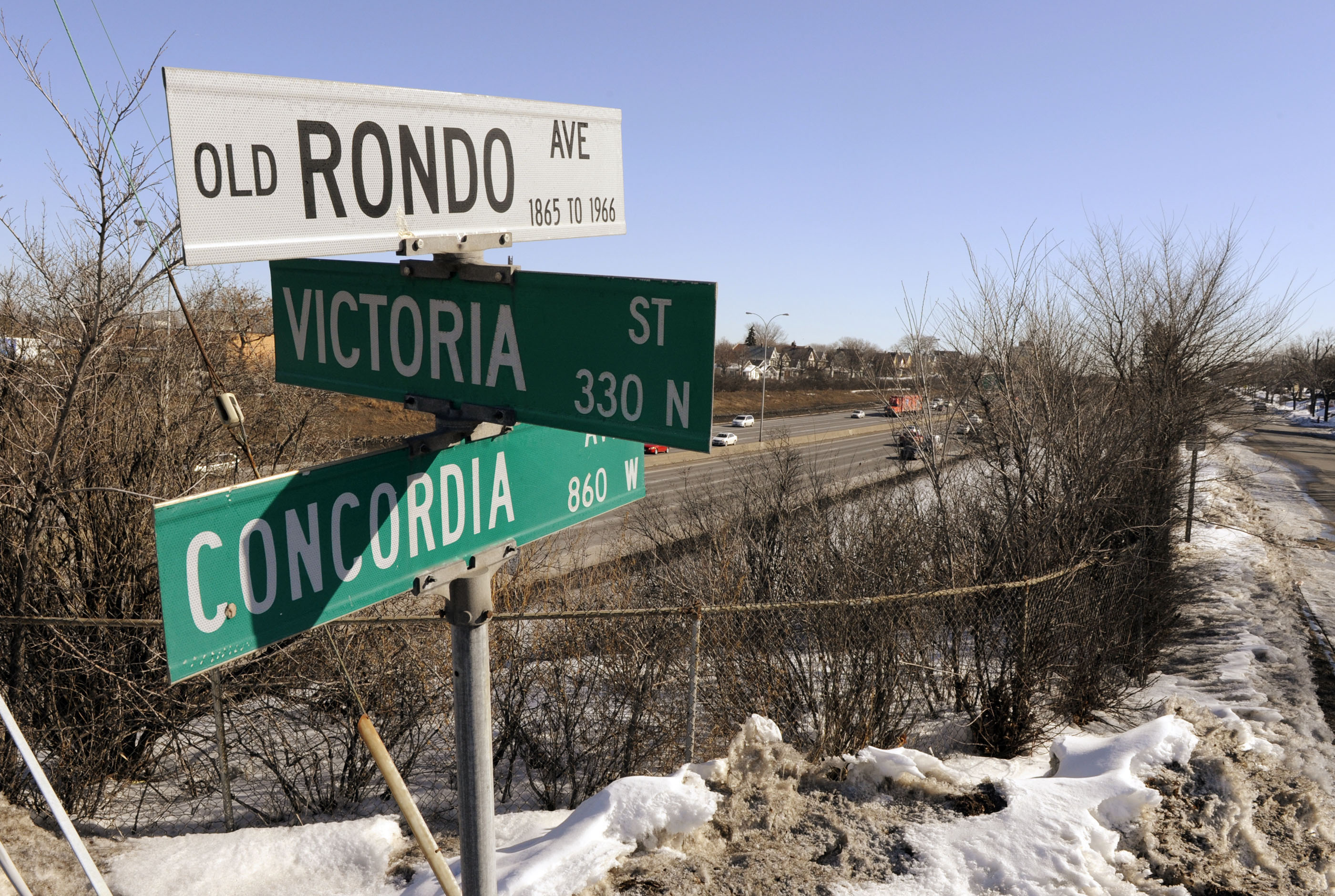 Rondo was once home to 80 percent of the Black community in Saint Paul, Minnesota in the United States, but 60 years ago, the community and its culture were displaced when highway Interstate 94 was built [File: Jim Mone/AP]